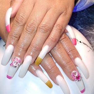 Long Nail Set with Stones